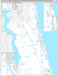 St. Johns County, FL Wall Map Premium Style 2023
